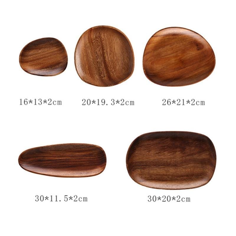 Acacia Wood Plate Set