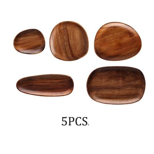 Acacia Wood Plate Set